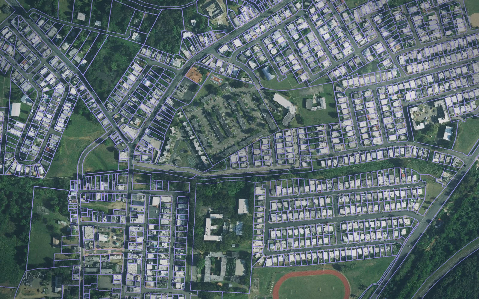 Parcel boundaries over aerial imagery of Ceiba Municipio, Puerto Rico