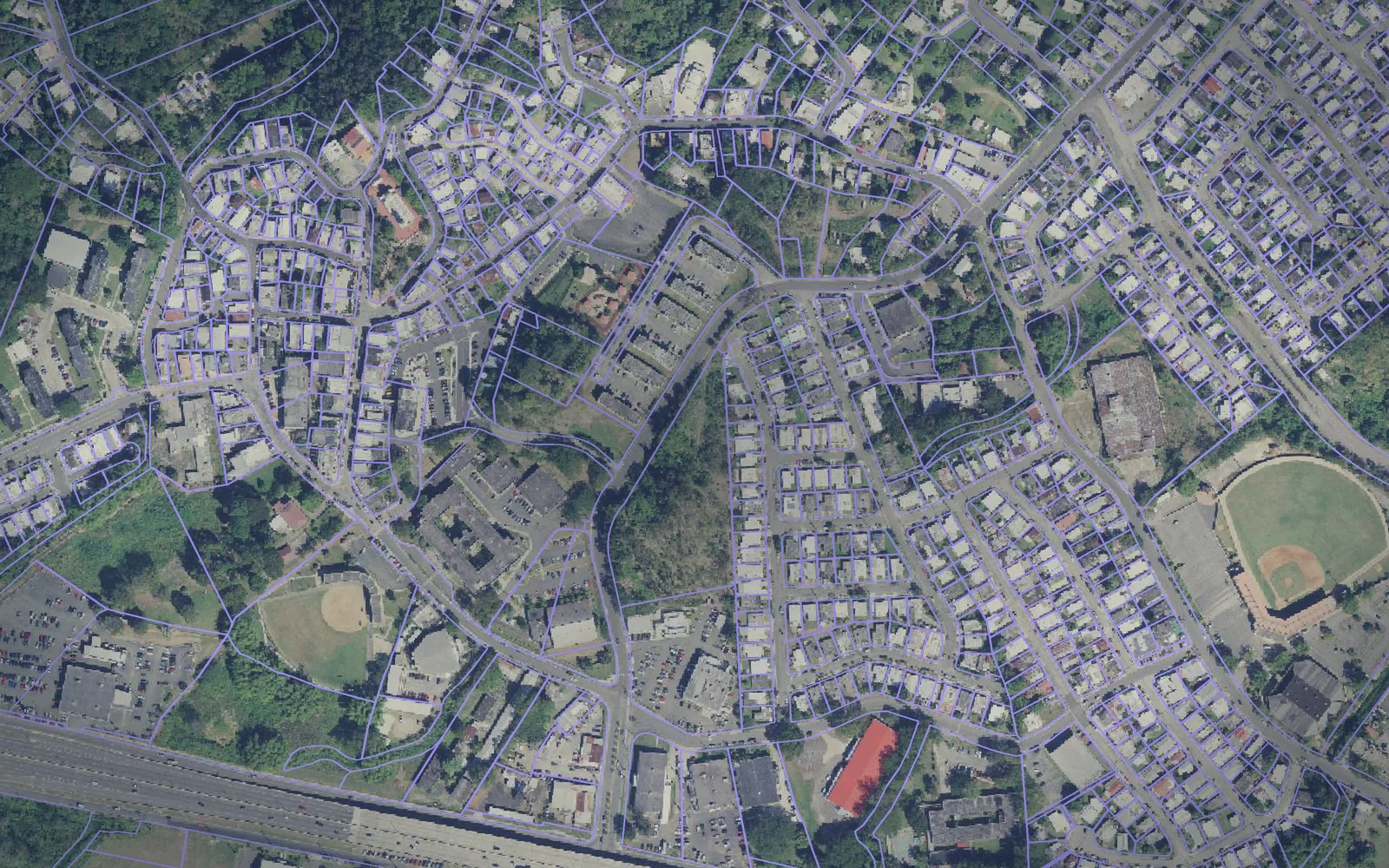 Parcel boundaries over aerial imagery of Hormigueros Municipio, Puerto Rico