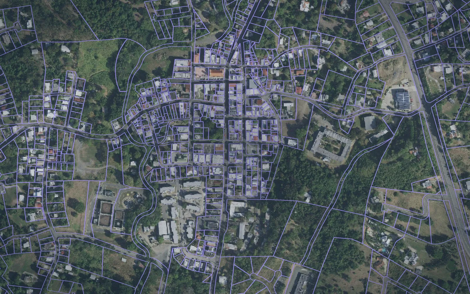 Parcel boundaries over aerial imagery of Lajas Municipio, Puerto Rico