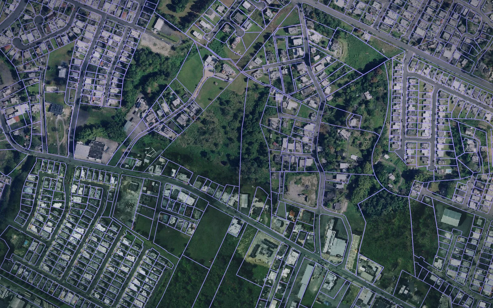 Parcel boundaries over aerial imagery of Las Piedras Municipio, Puerto Rico