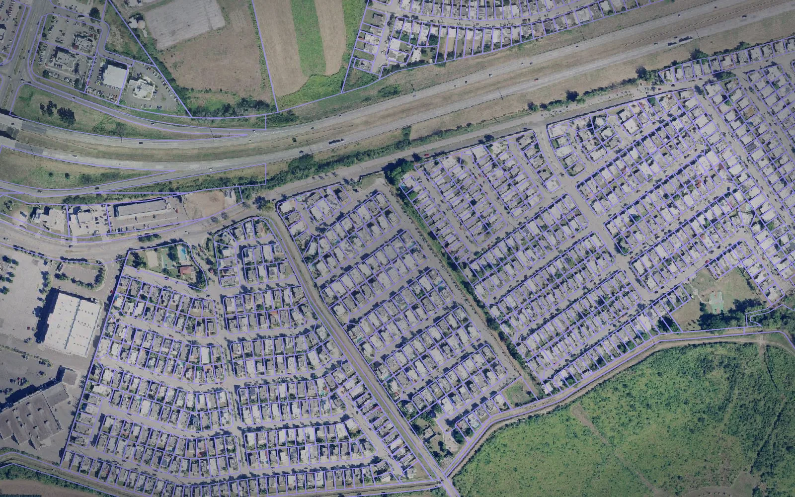 Parcel boundaries over aerial imagery of Santa Isabel Municipio, Puerto Rico